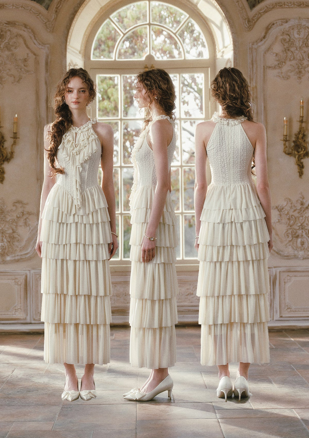 Gilded Feather Fan Corset Dress