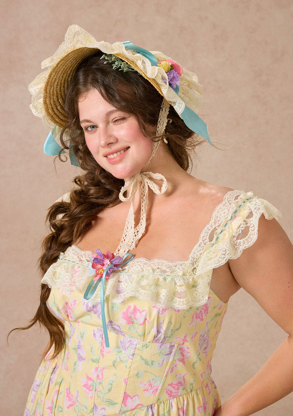 Curve&Plus Honey Tea Garden Dress