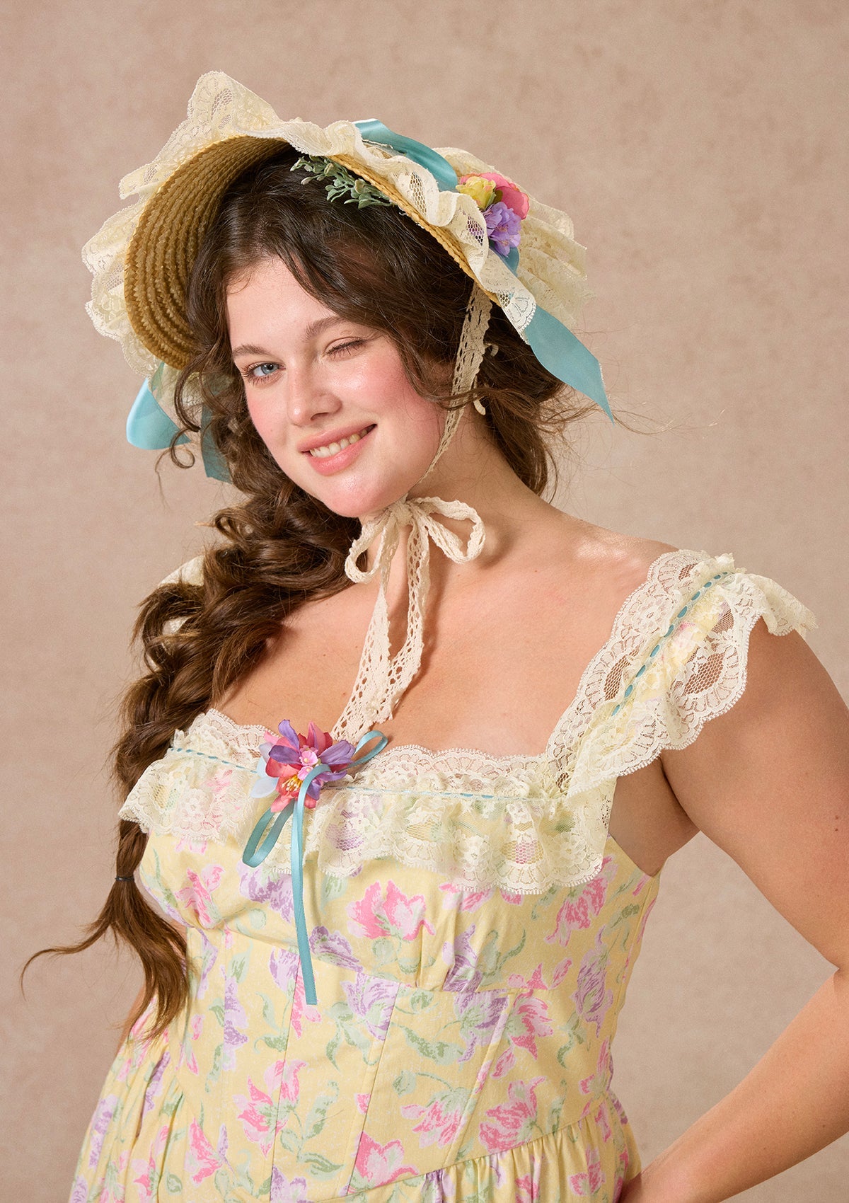 Curve&Plus Honey Tea Garden Dress