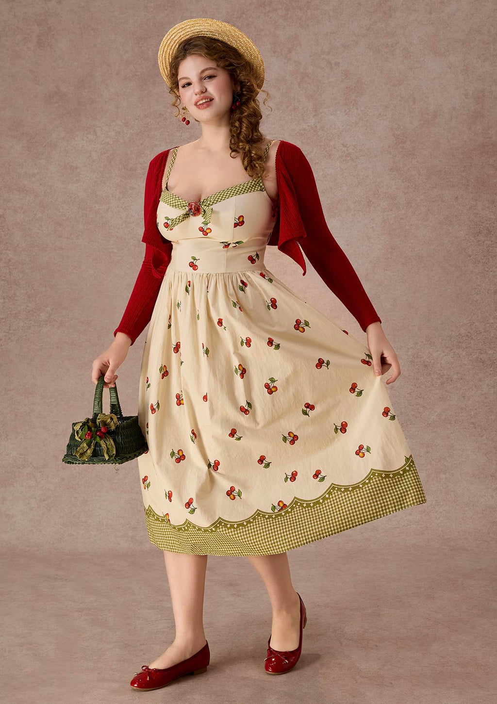 Curve&Plus Wild Cherry Dress(Long)