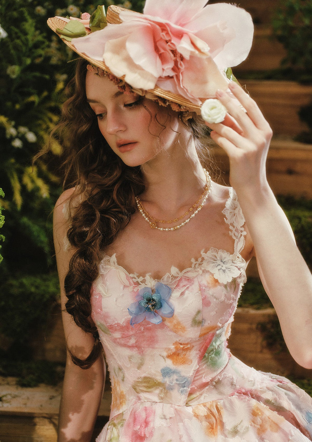 Blazing Cloud Blossom Corset Dress