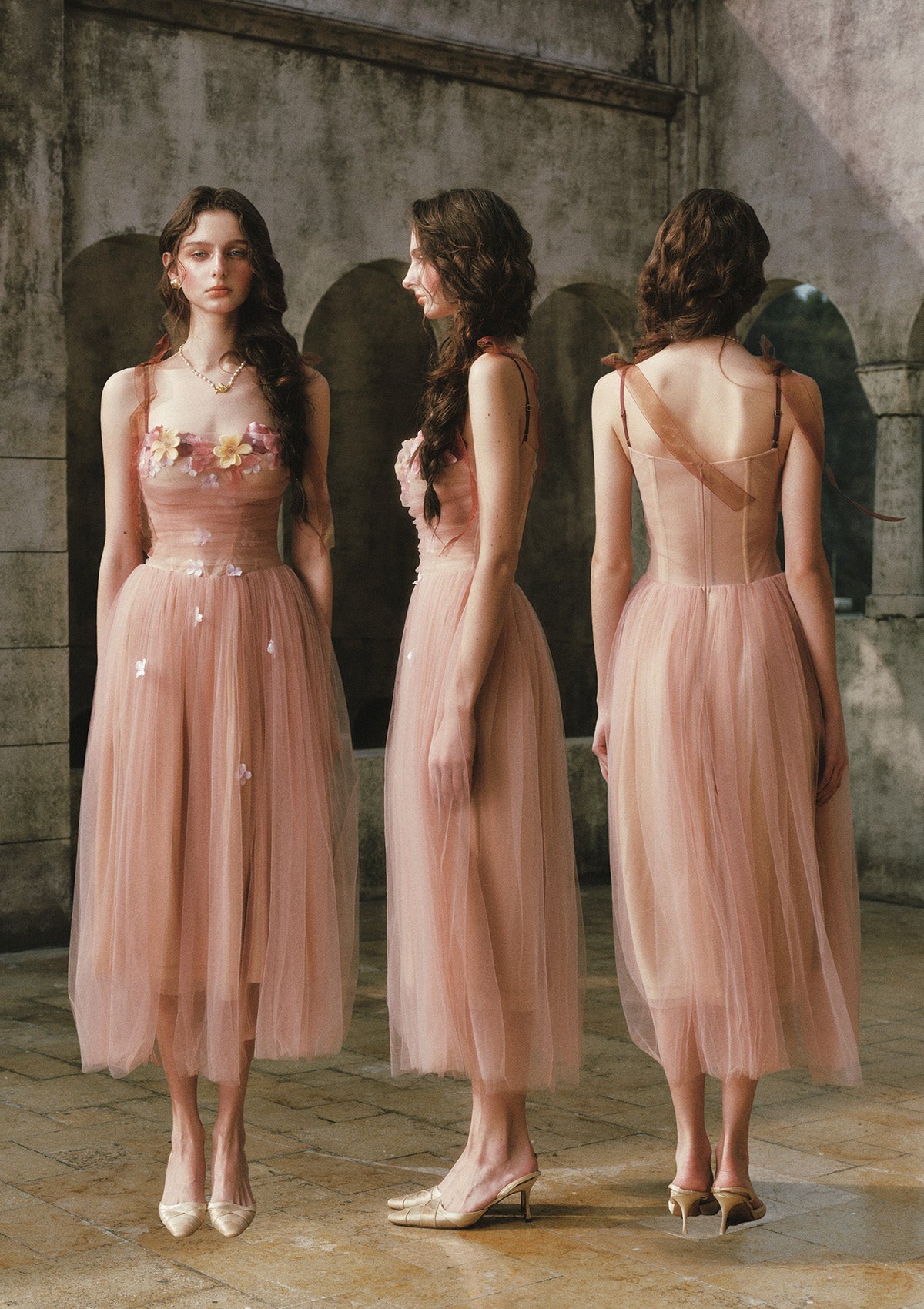 Fluttering Ribbon Dance Corset Dress