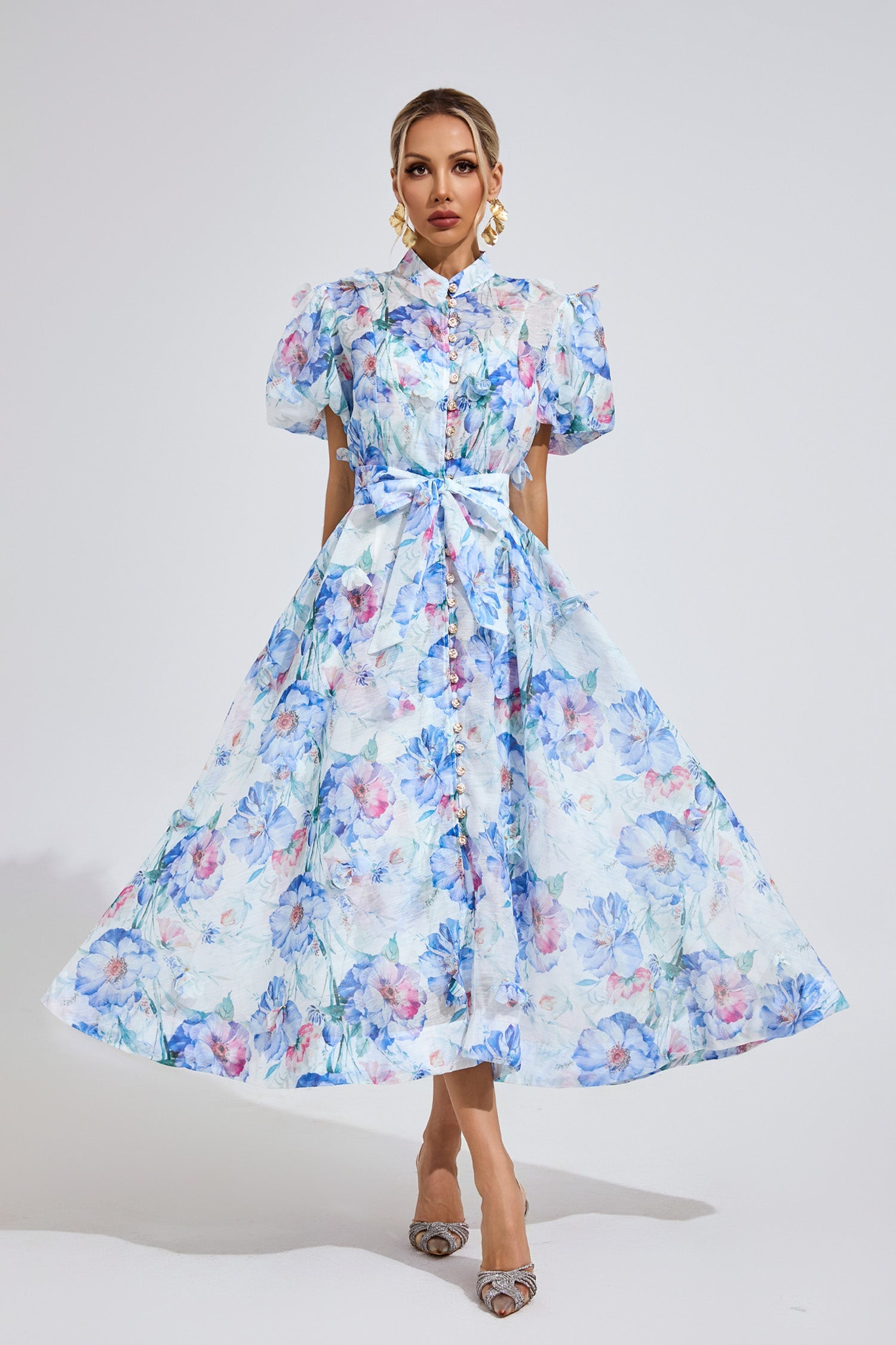Dawson Cambridge Blue Corset Midi Dress