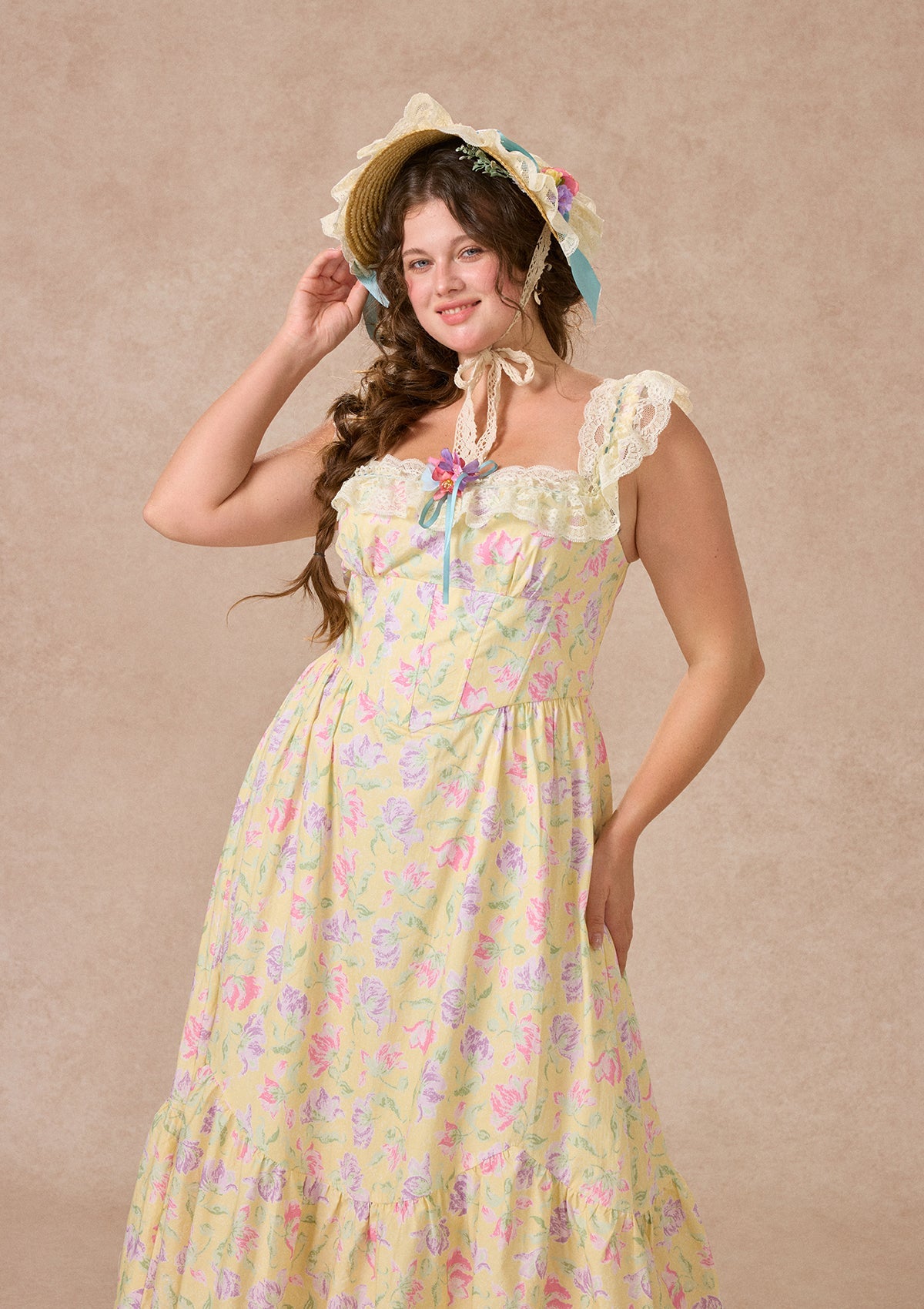 Curve&Plus Honey Tea Garden Dress