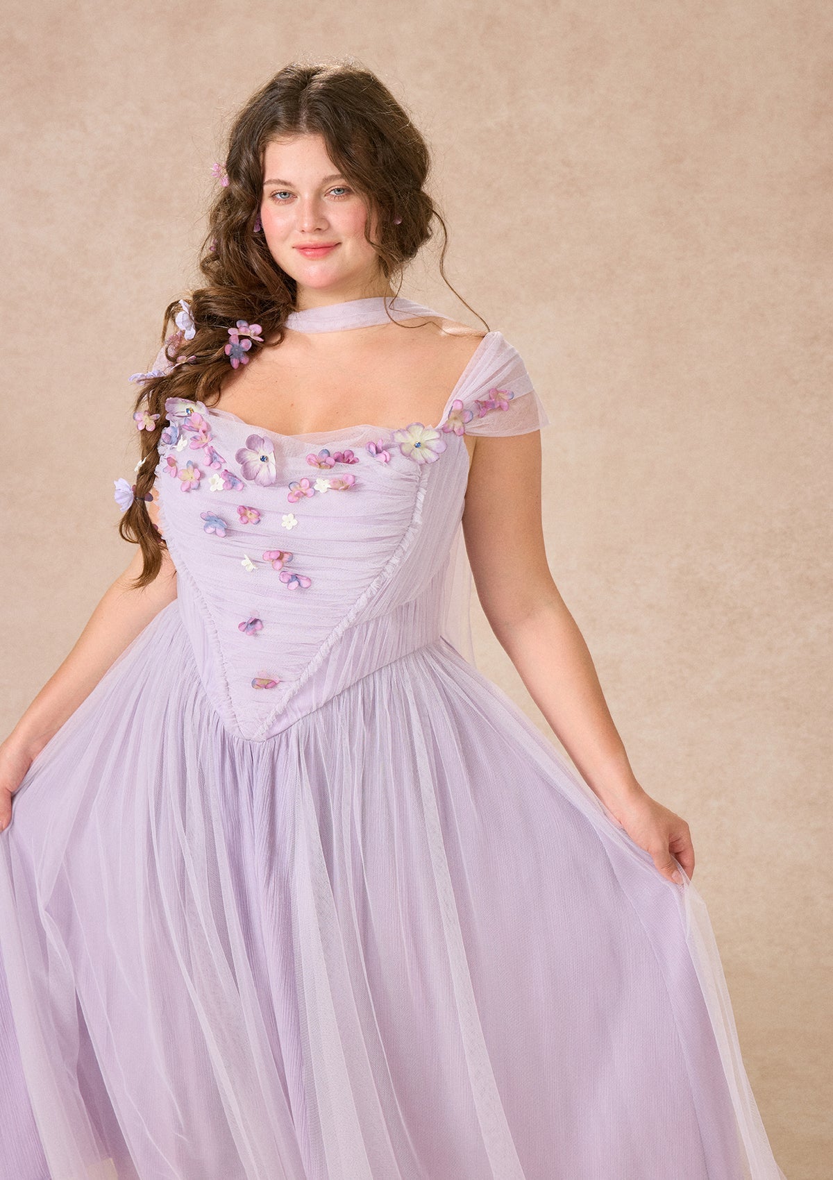 Curve&Plus Ode to Purple Iris Dress