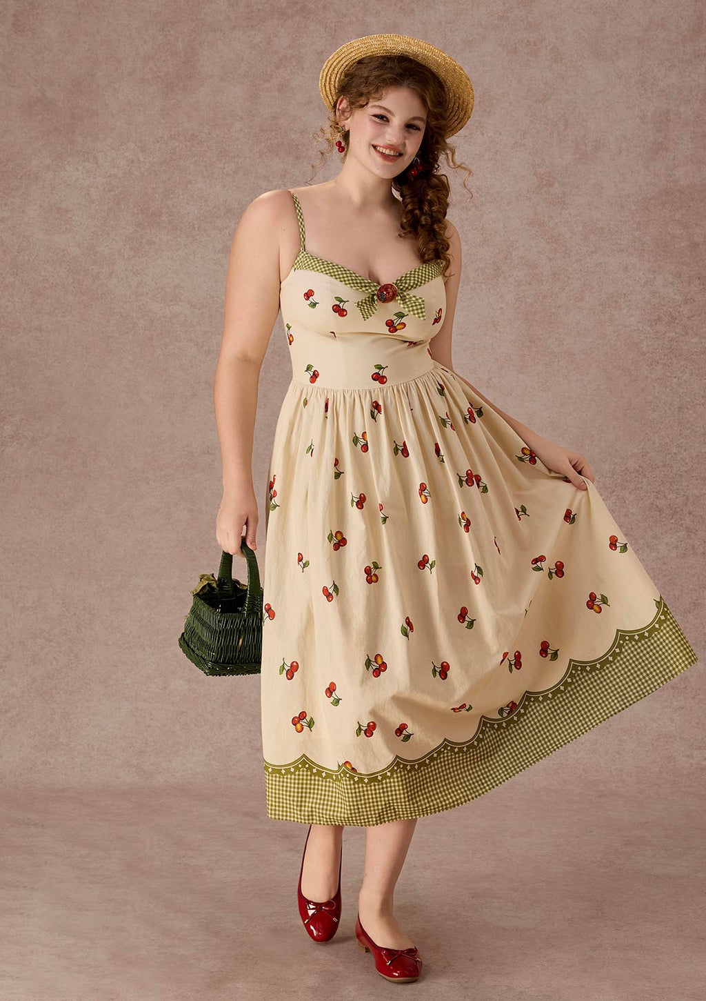 Curve&Plus Wild Cherry Dress(Long)