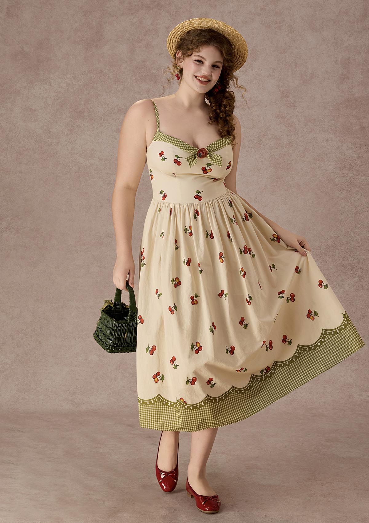 Curve&Plus Wild Cherry Dress(Long)