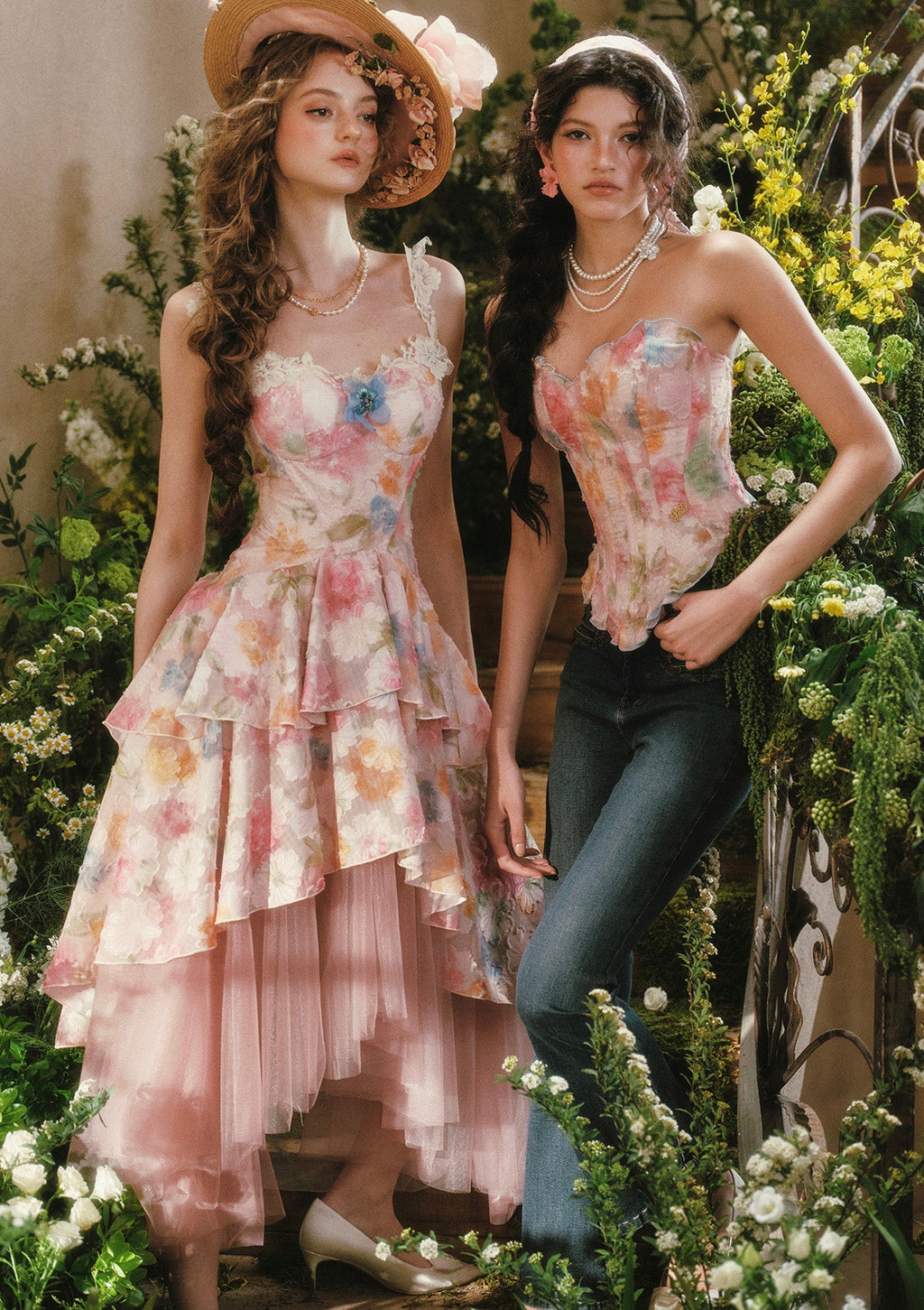 Blazing Cloud Blossom Corset Dress