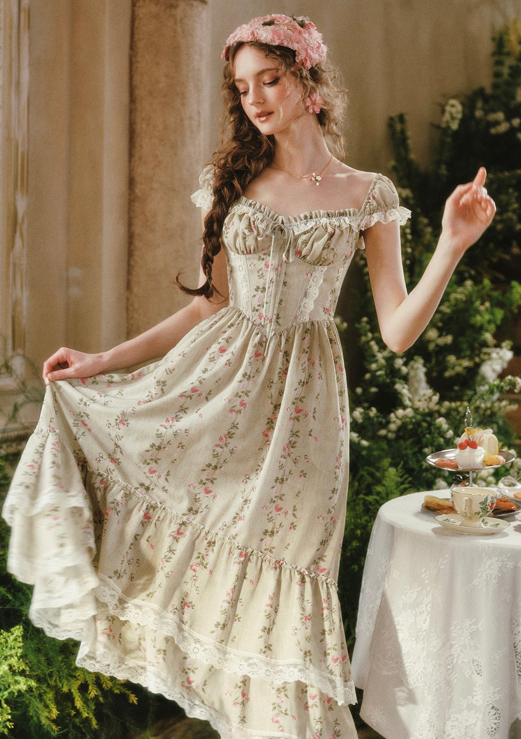 Meadow Vine Corset Dress (Long)