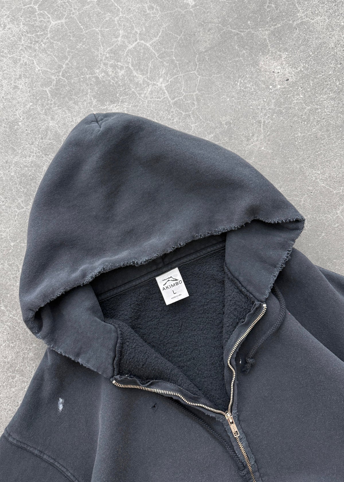 WATCH PEEKER ZIP-UP HOODIE - FADED BLACK
