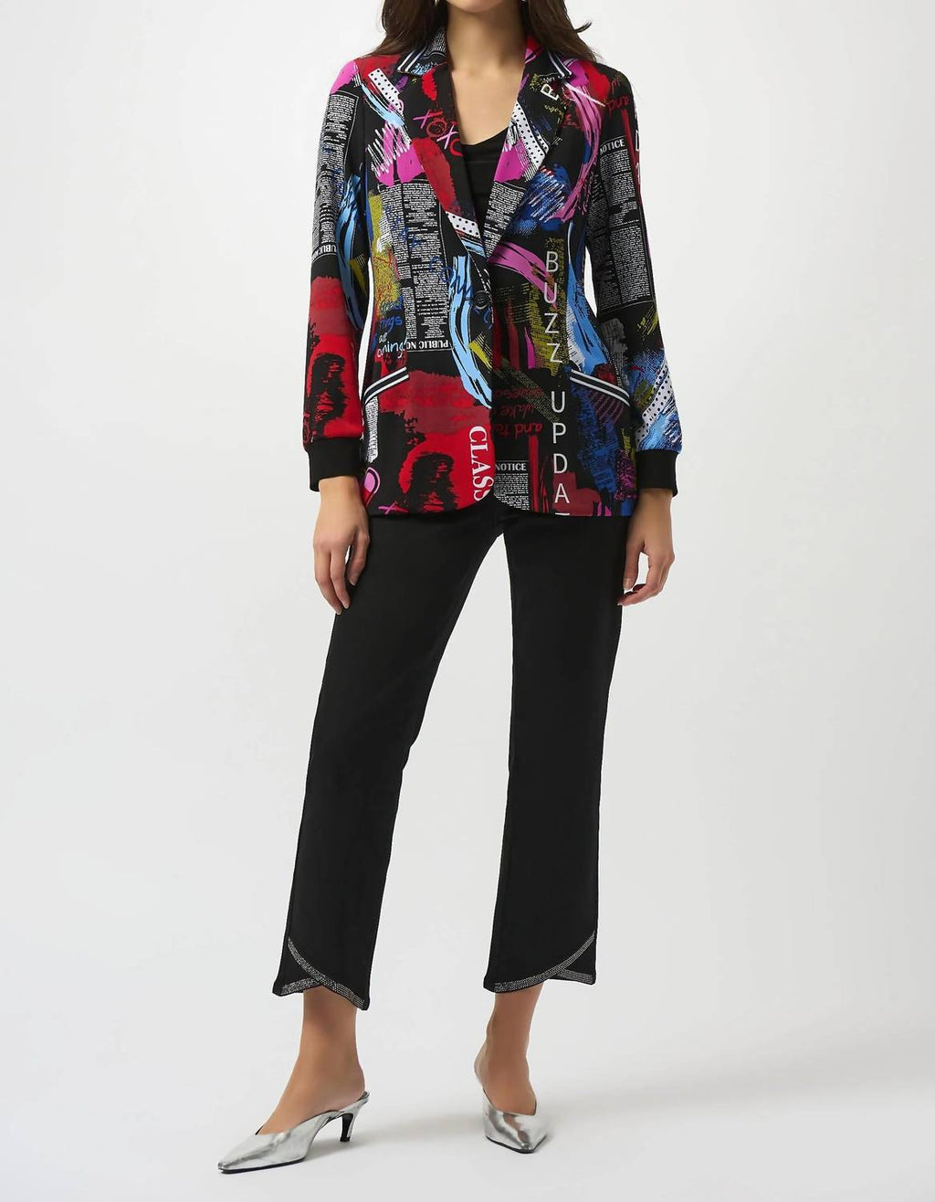Joseph Ribkoff - Embellished Cropped Denim Jeans