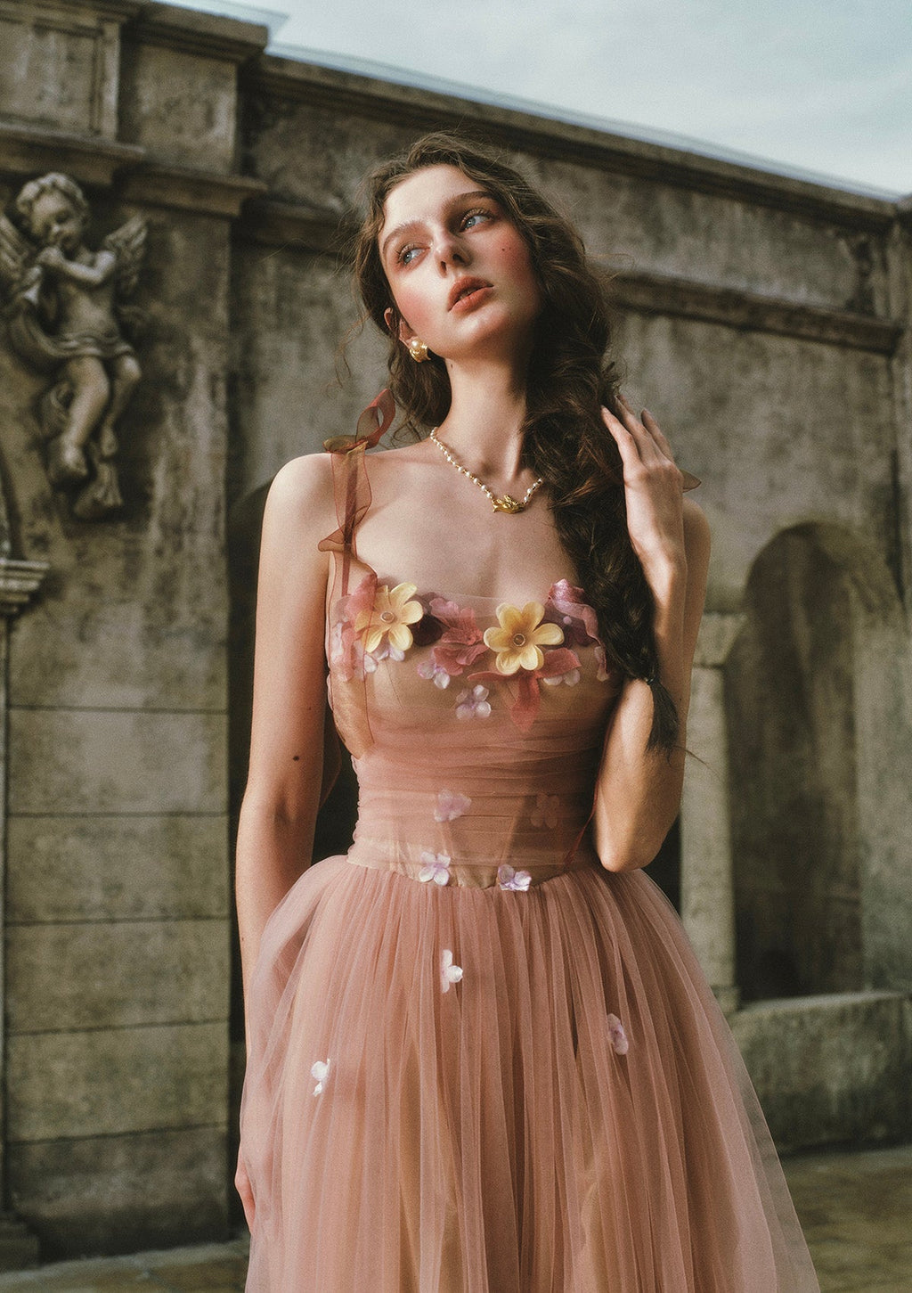 Fluttering Ribbon Dance Corset Dress