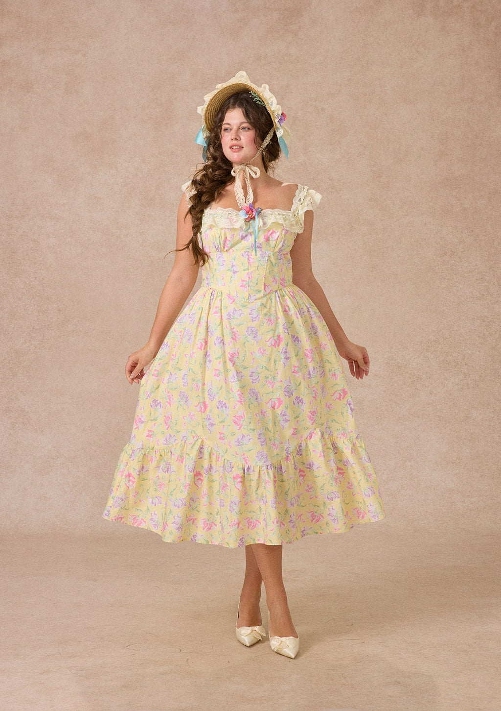 Curve&Plus Honey Tea Garden Dress