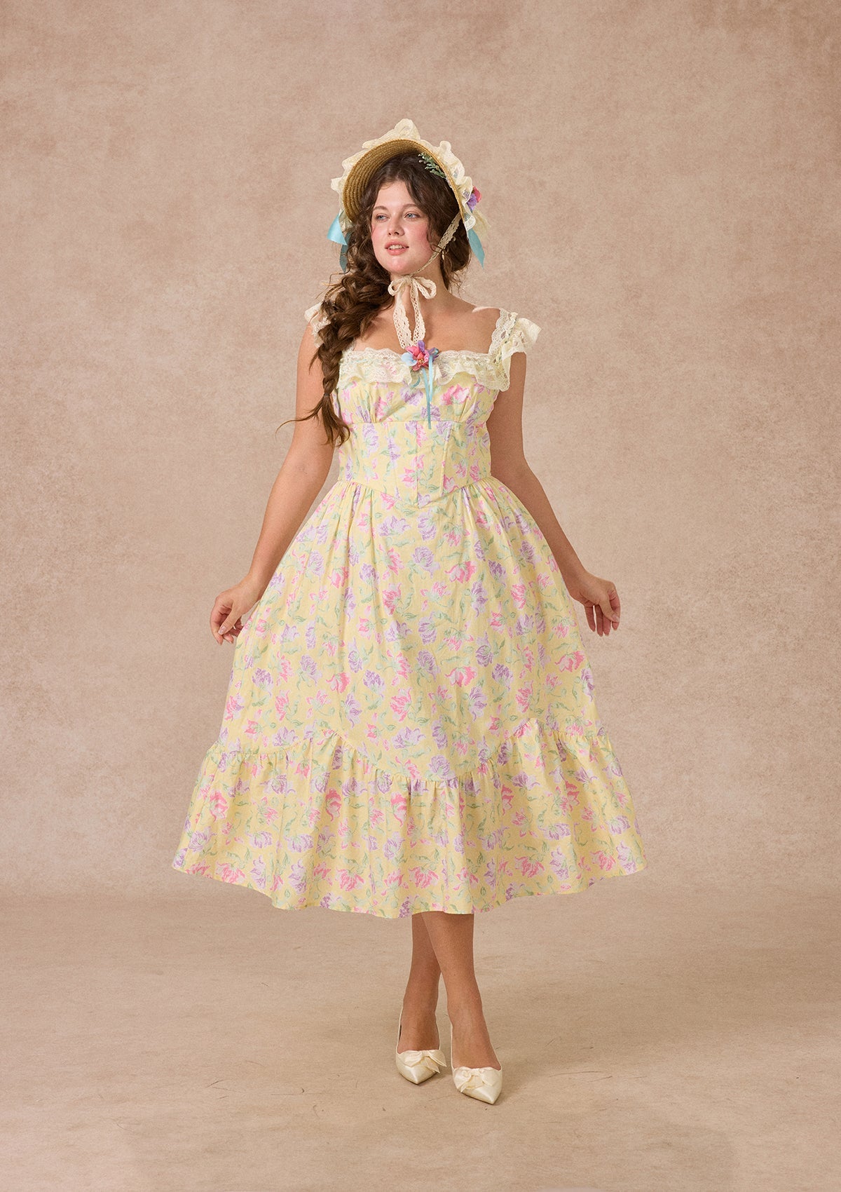 Curve&Plus Honey Tea Garden Dress
