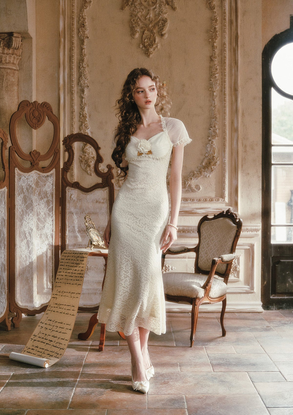 Cream Letter Dress