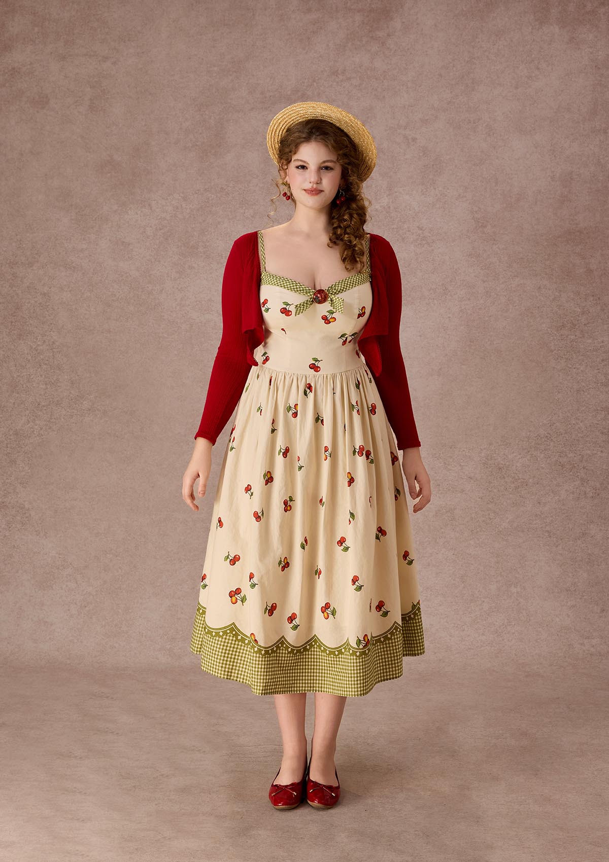 Curve&Plus Wild Cherry Dress(Long)