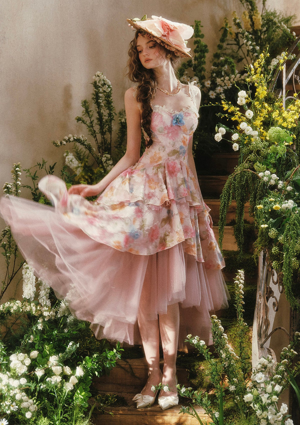 Blazing Cloud Blossom Corset Dress