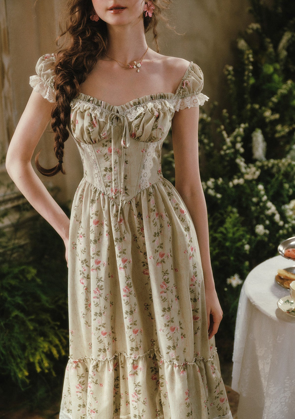 Meadow Vine Corset Dress (Long)