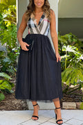 BLACK TULLE SKIRT AND PLAID TOP HALTER DRESS
