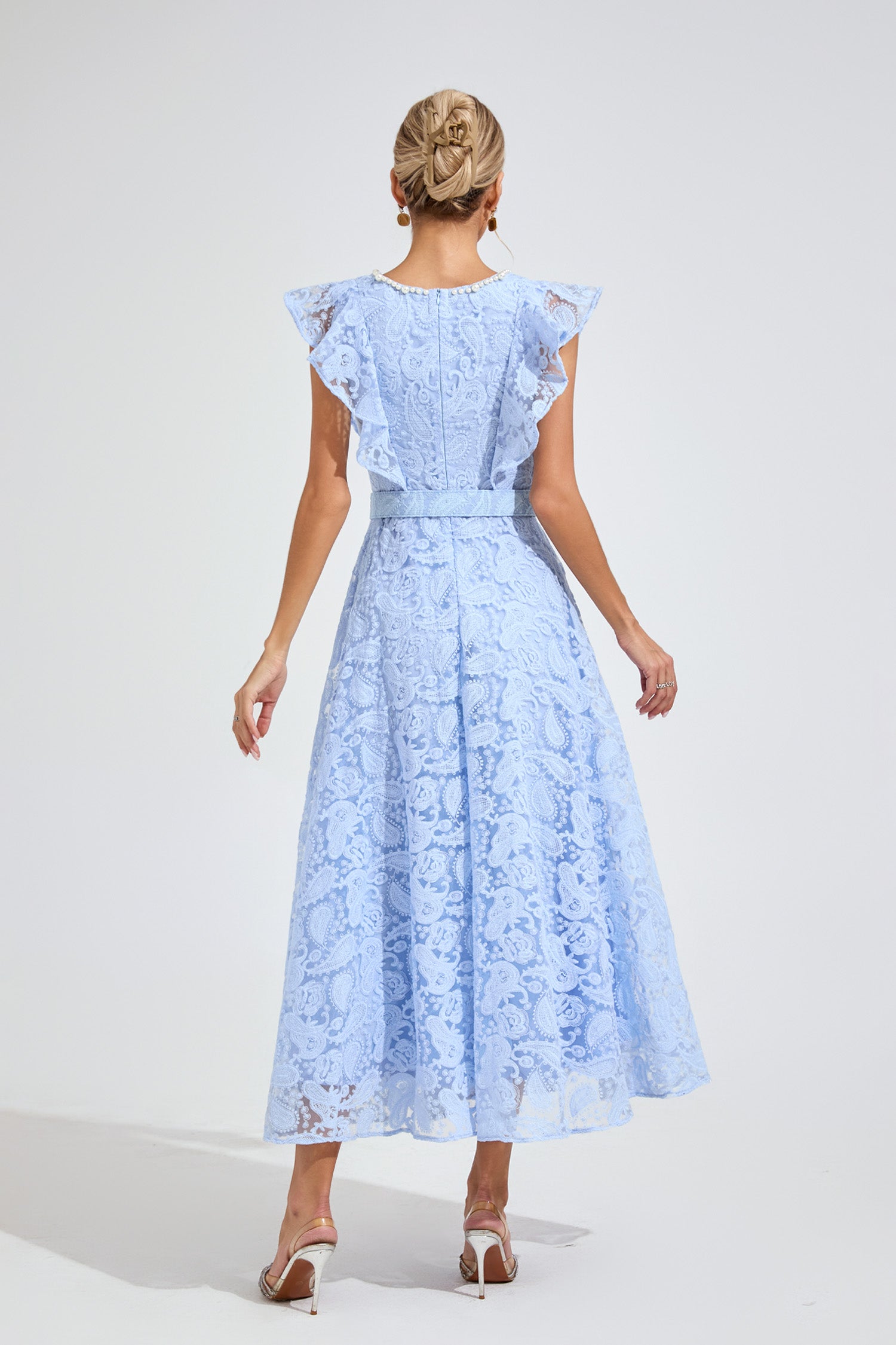 Carter Sapphire Blue Wrap Midi Dress