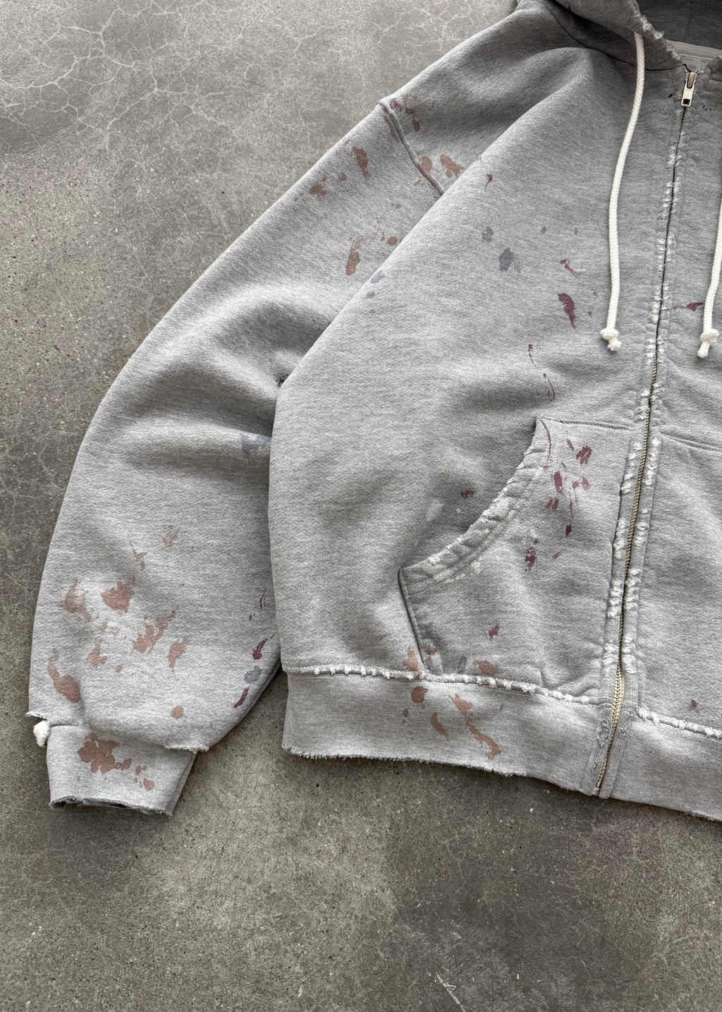 WATCH-PEEKER ZIP-UP HOODIE - HEATHER GREY