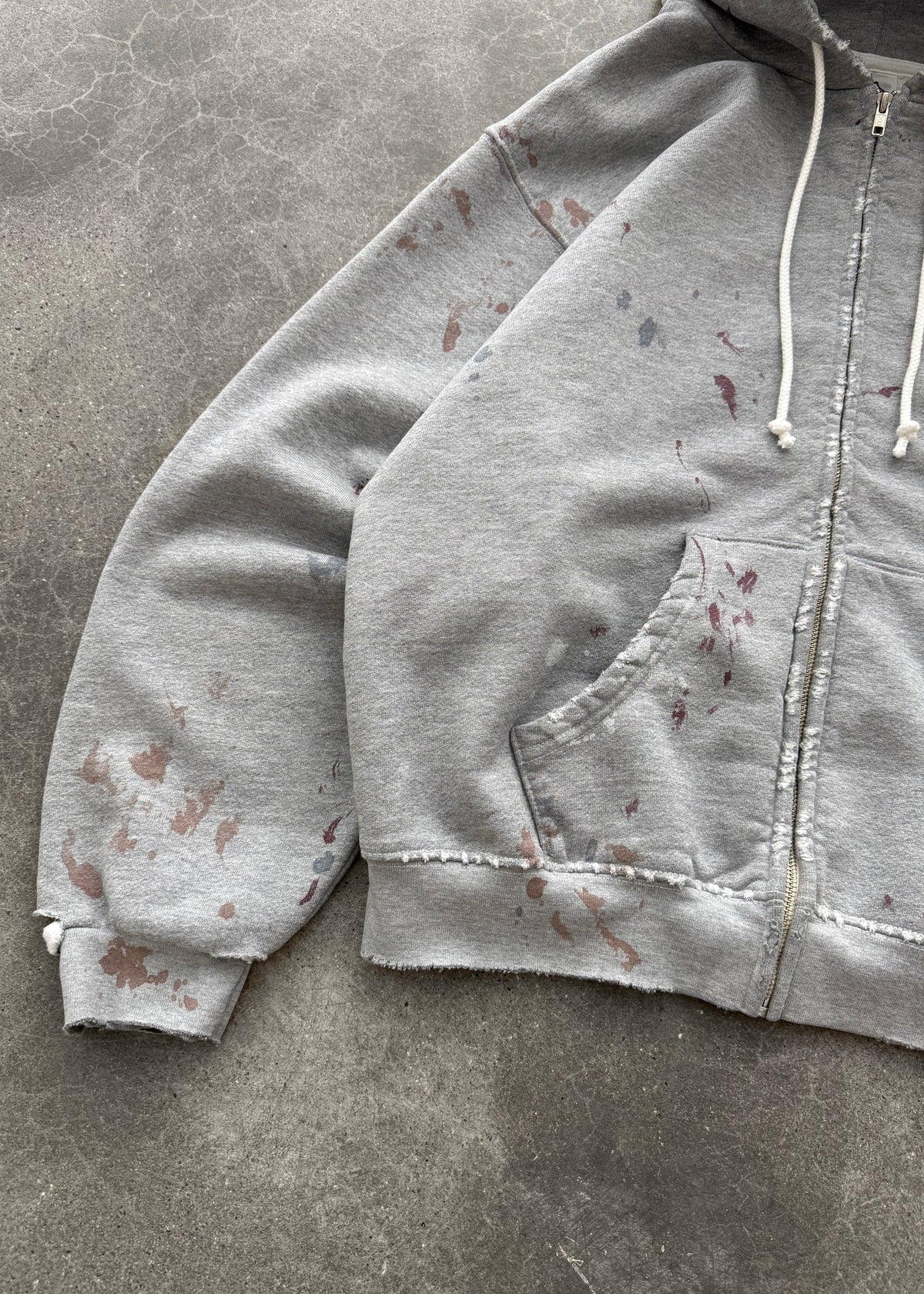 WATCH-PEEKER ZIP-UP HOODIE - HEATHER GREY