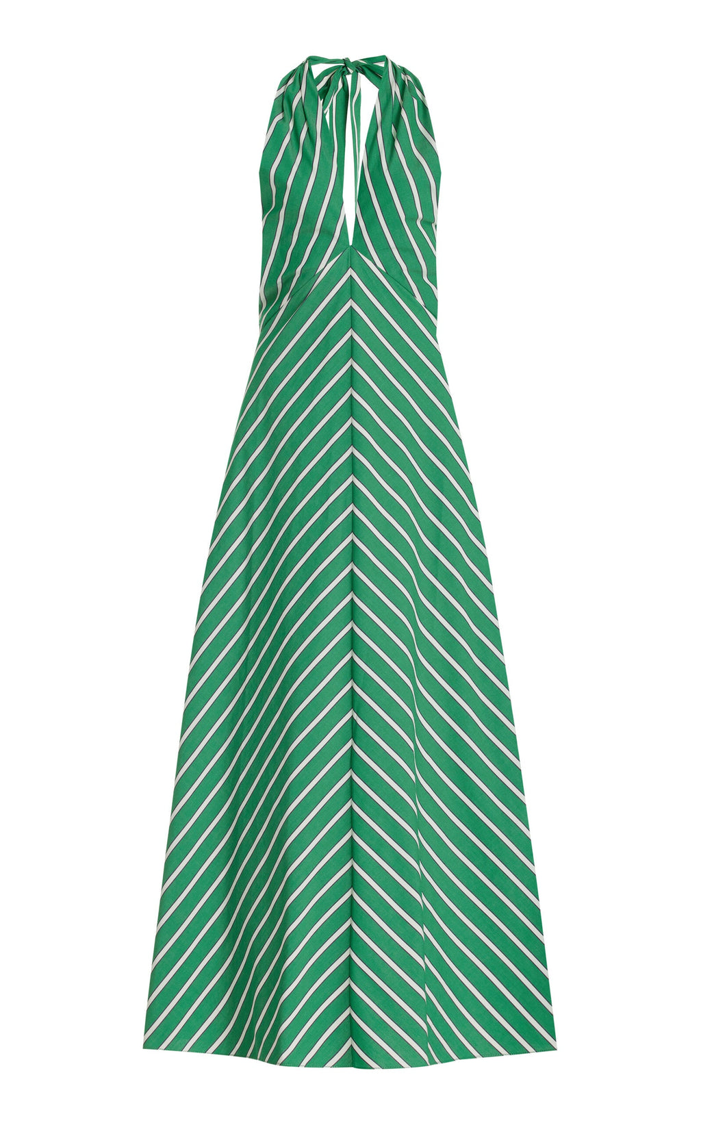 Halter Striped Print Midi Dress