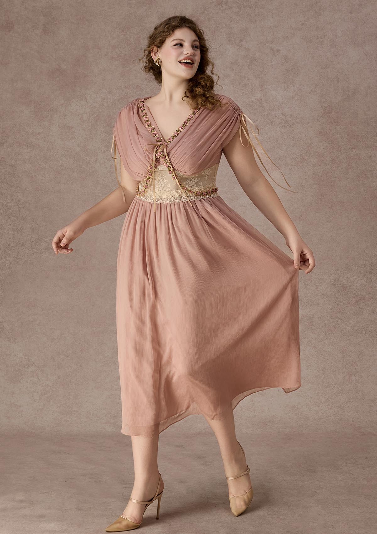 Curve&Plus Rose Olive Dress
