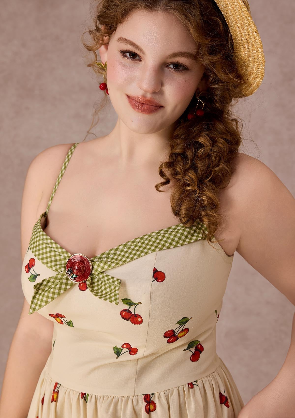 Curve&Plus Wild Cherry Dress(Long)