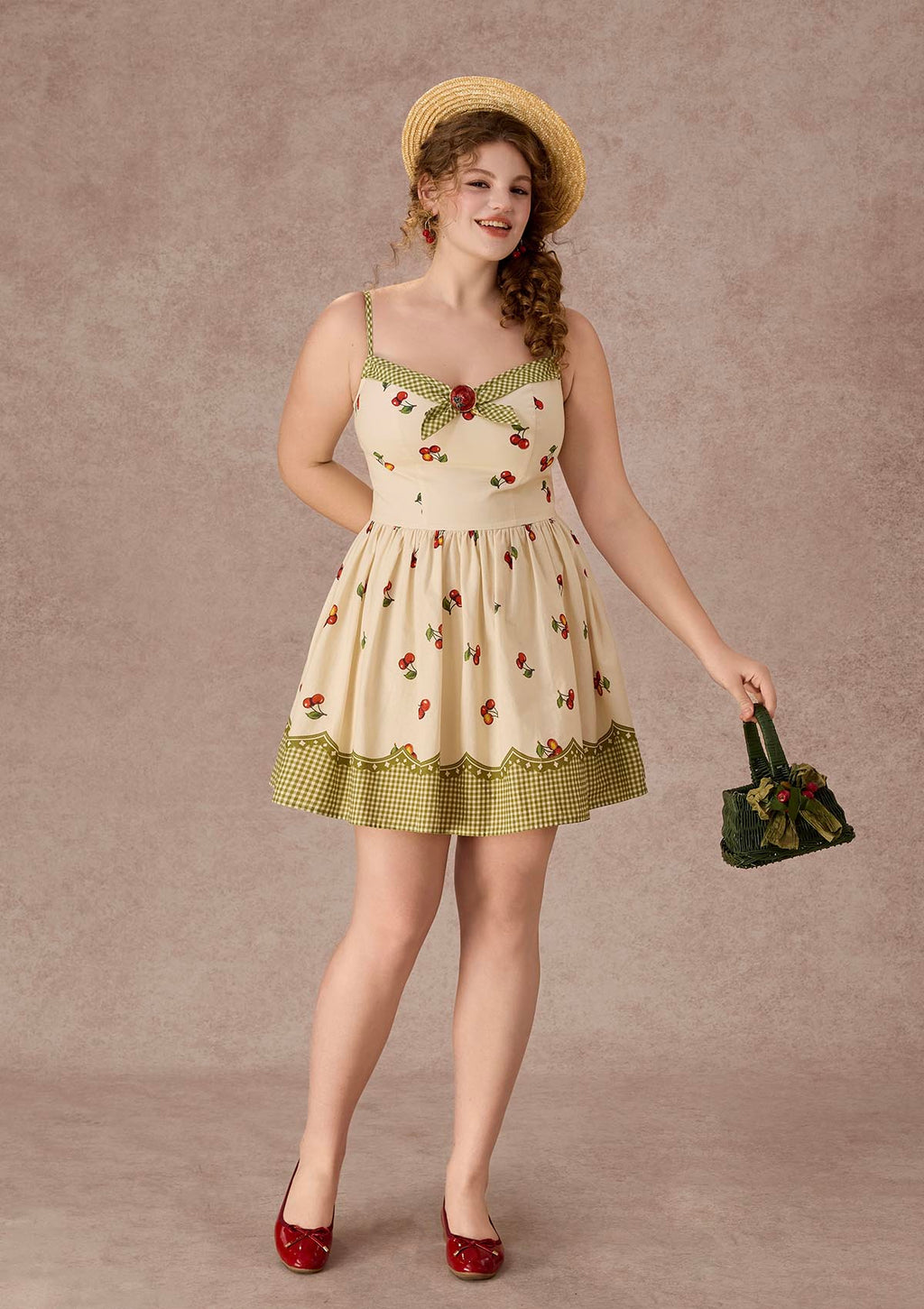Curve&Plus Wild Cherry Dress(Short)