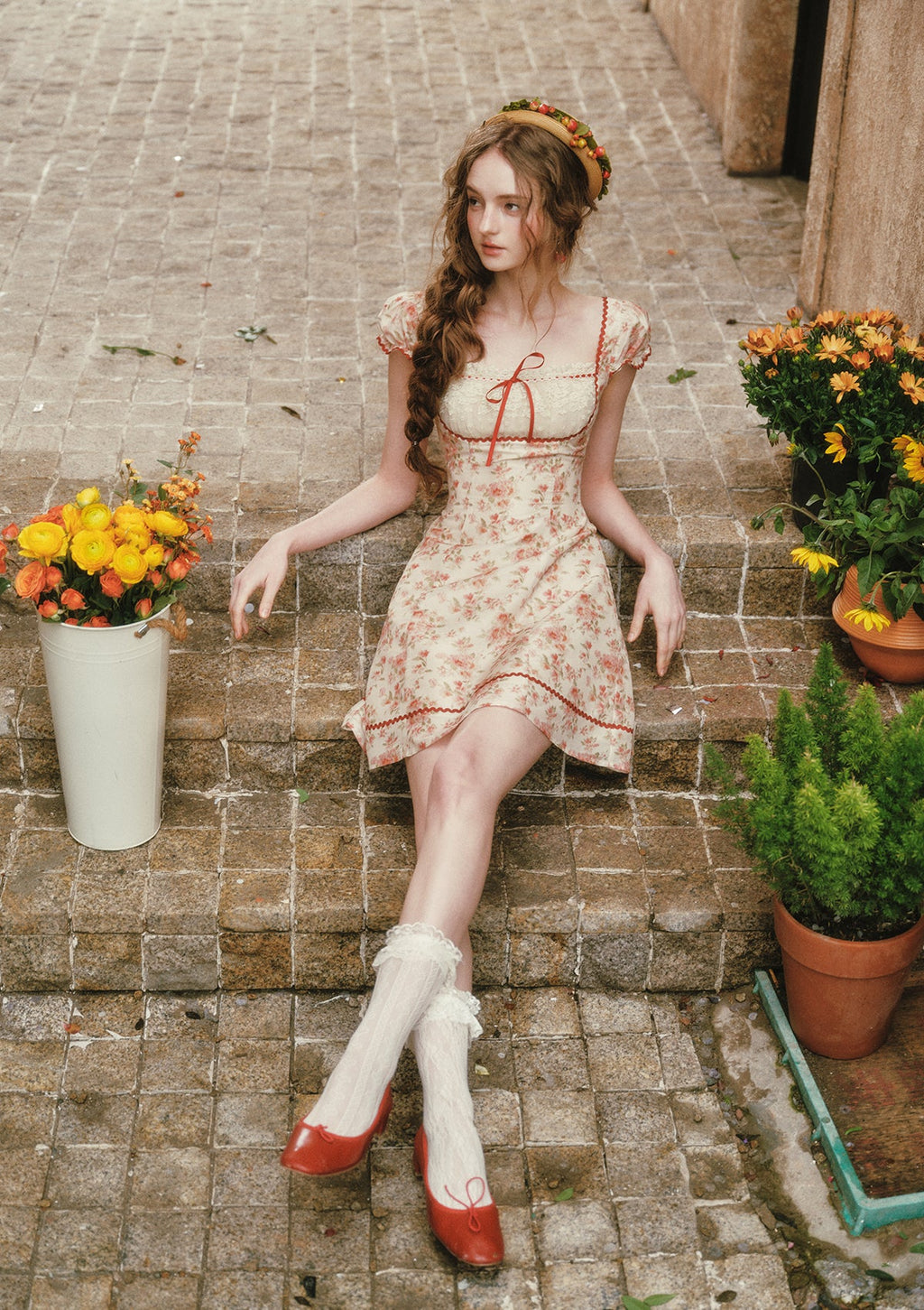 Crimson Berry Rose Dress