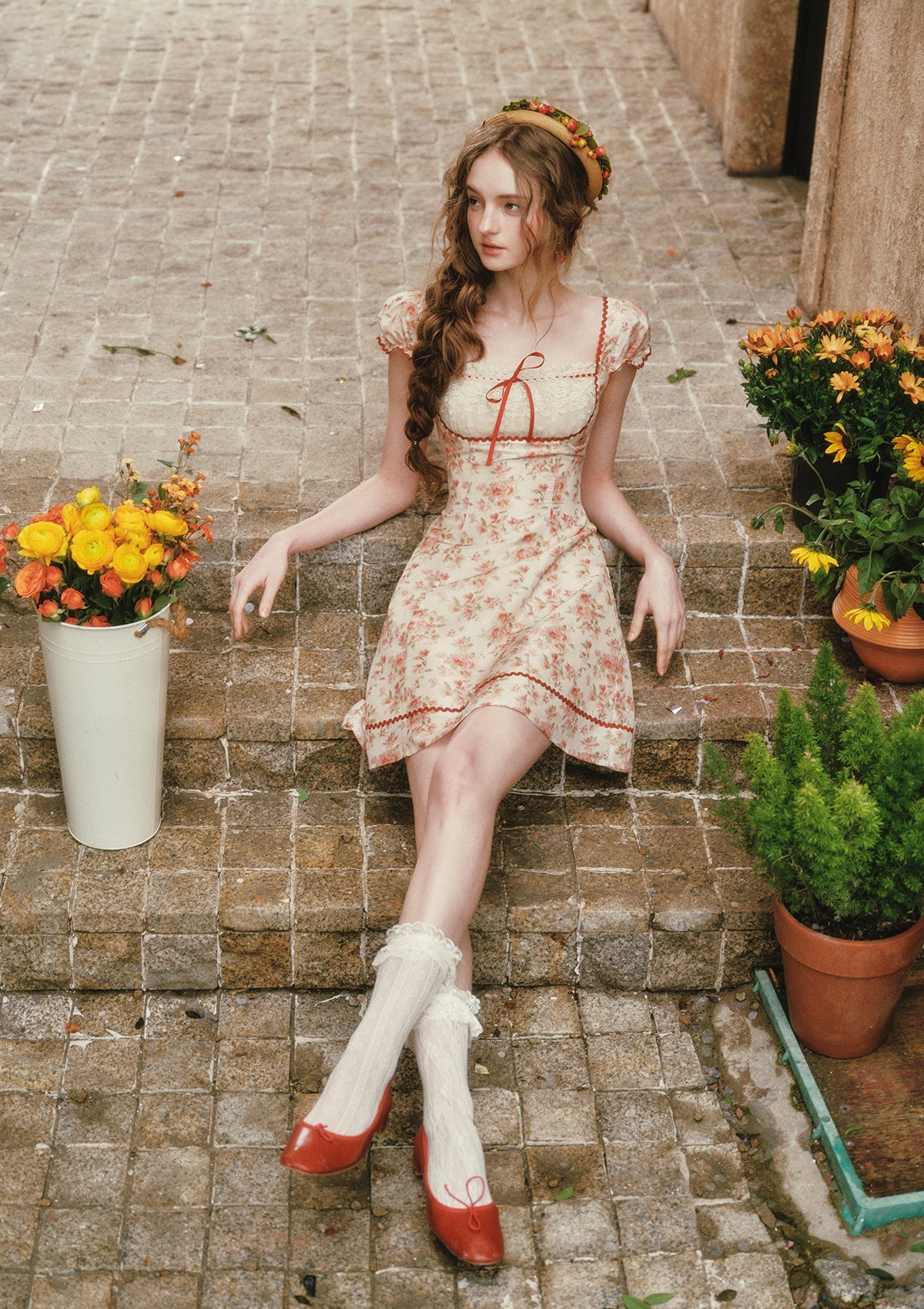 Crimson Berry Rose Dress