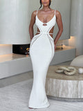 Sexy Backless Wrap Chest Midi Dress