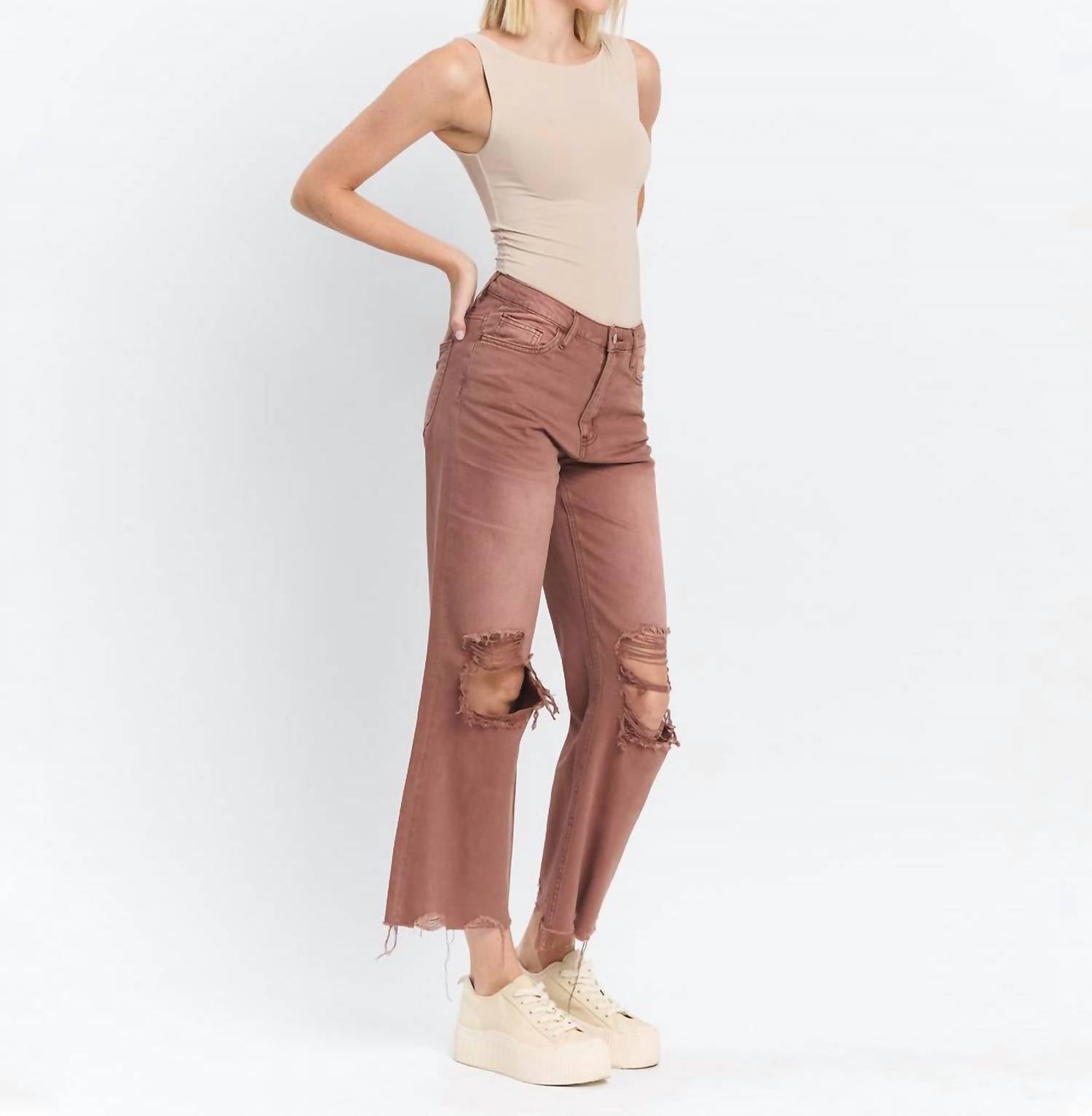 Lovervet - High Rise 90's Vintage Crop Flare Jeans
