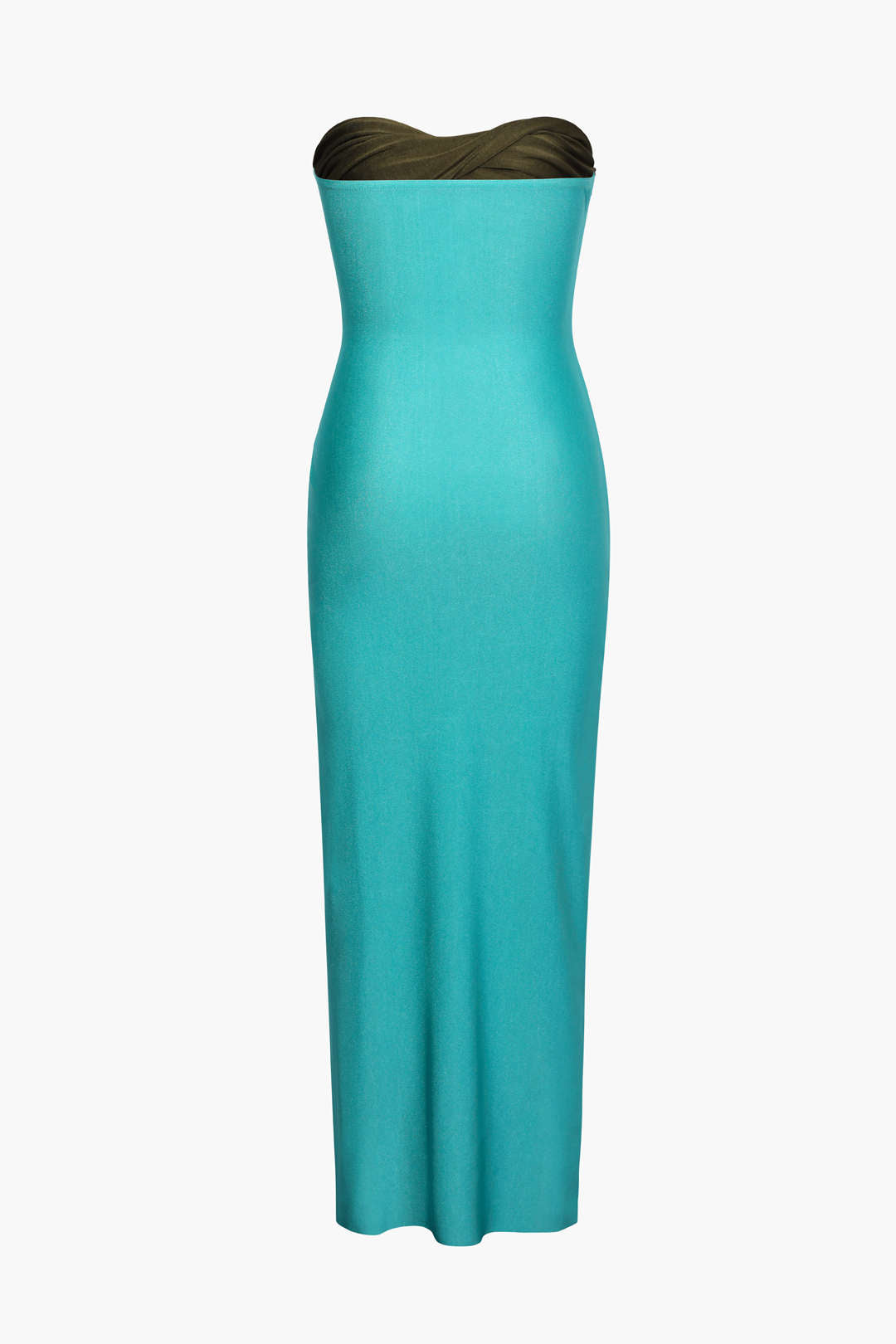 Contrast Twisted Front Midi Dress