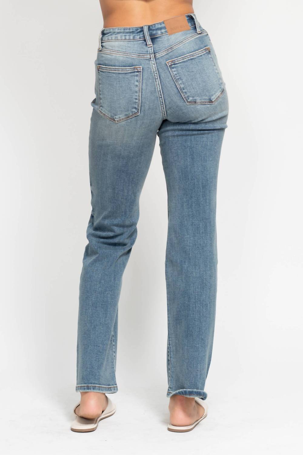 Judy Blue - High Waisted Distressed Straight Leg Denim Jean