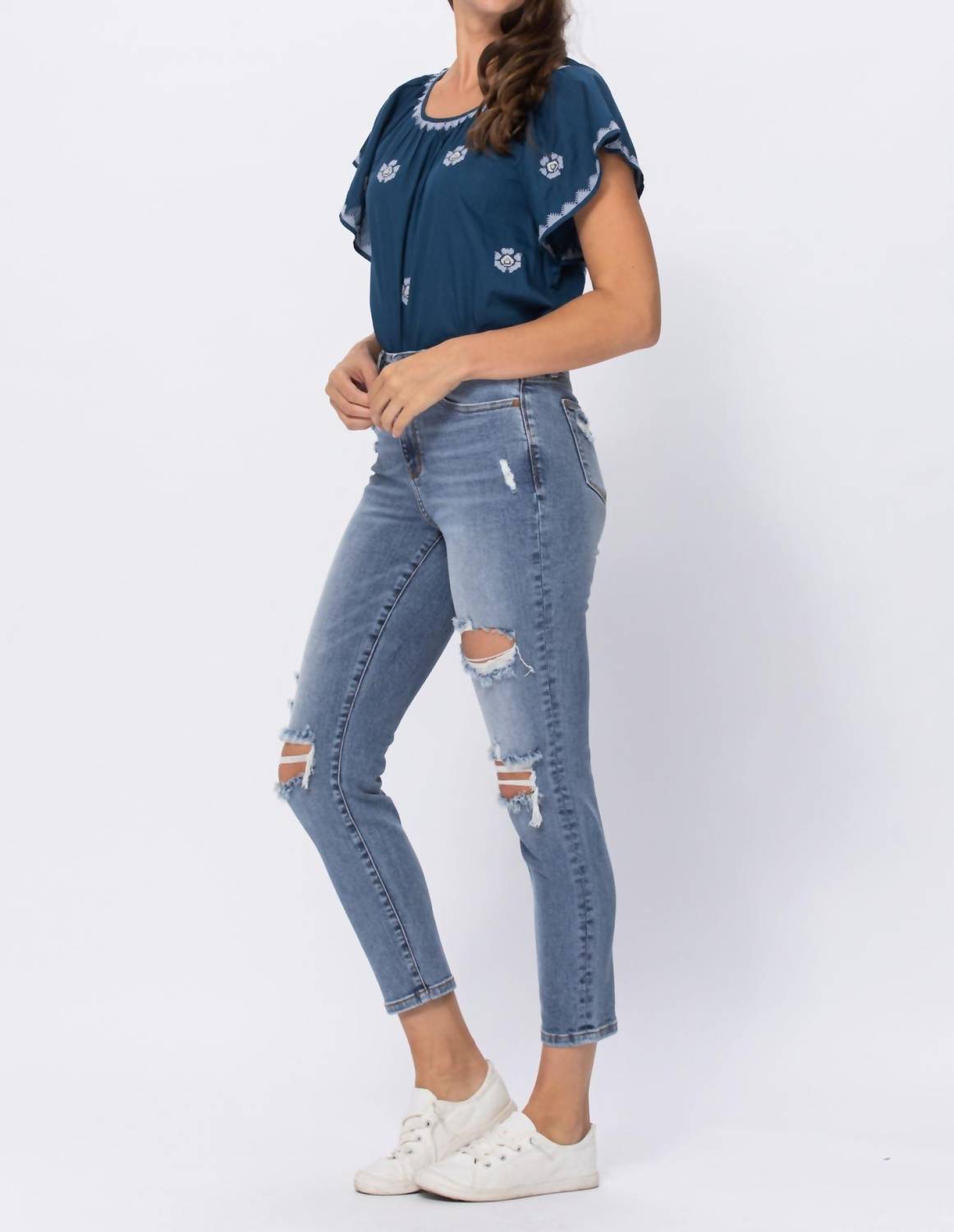 Judy Blue - High Rise Destroyed Slim Fit Jeans