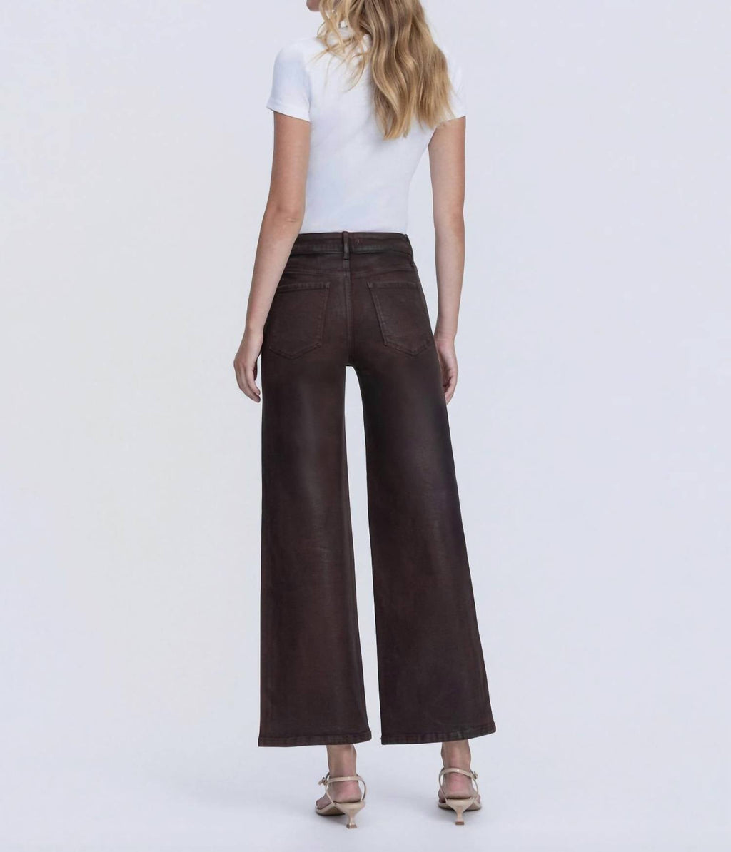 Flying Monkey - High Rise Coated Wide Leg Jeans