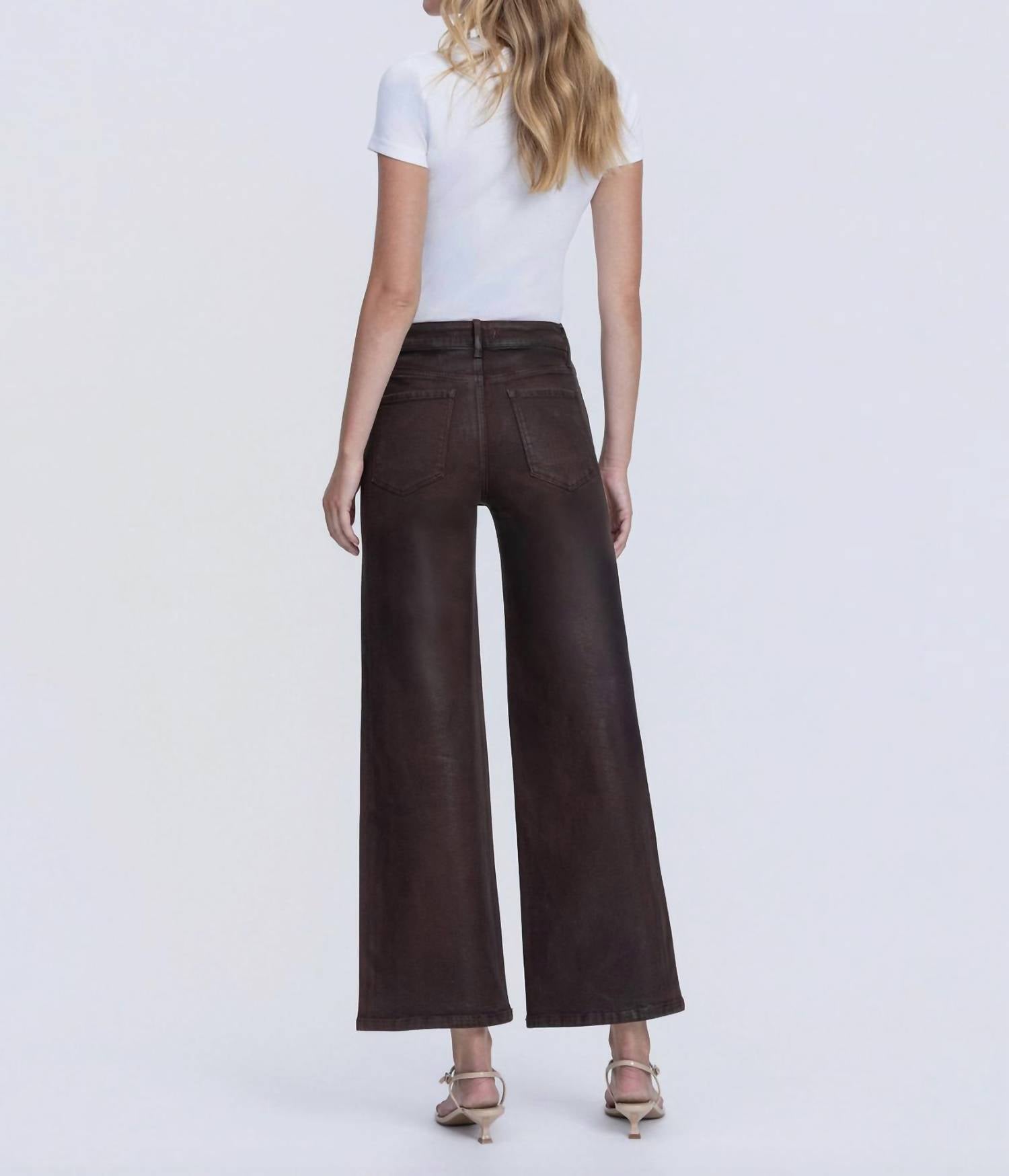 Flying Monkey - High Rise Coated Wide Leg Jeans