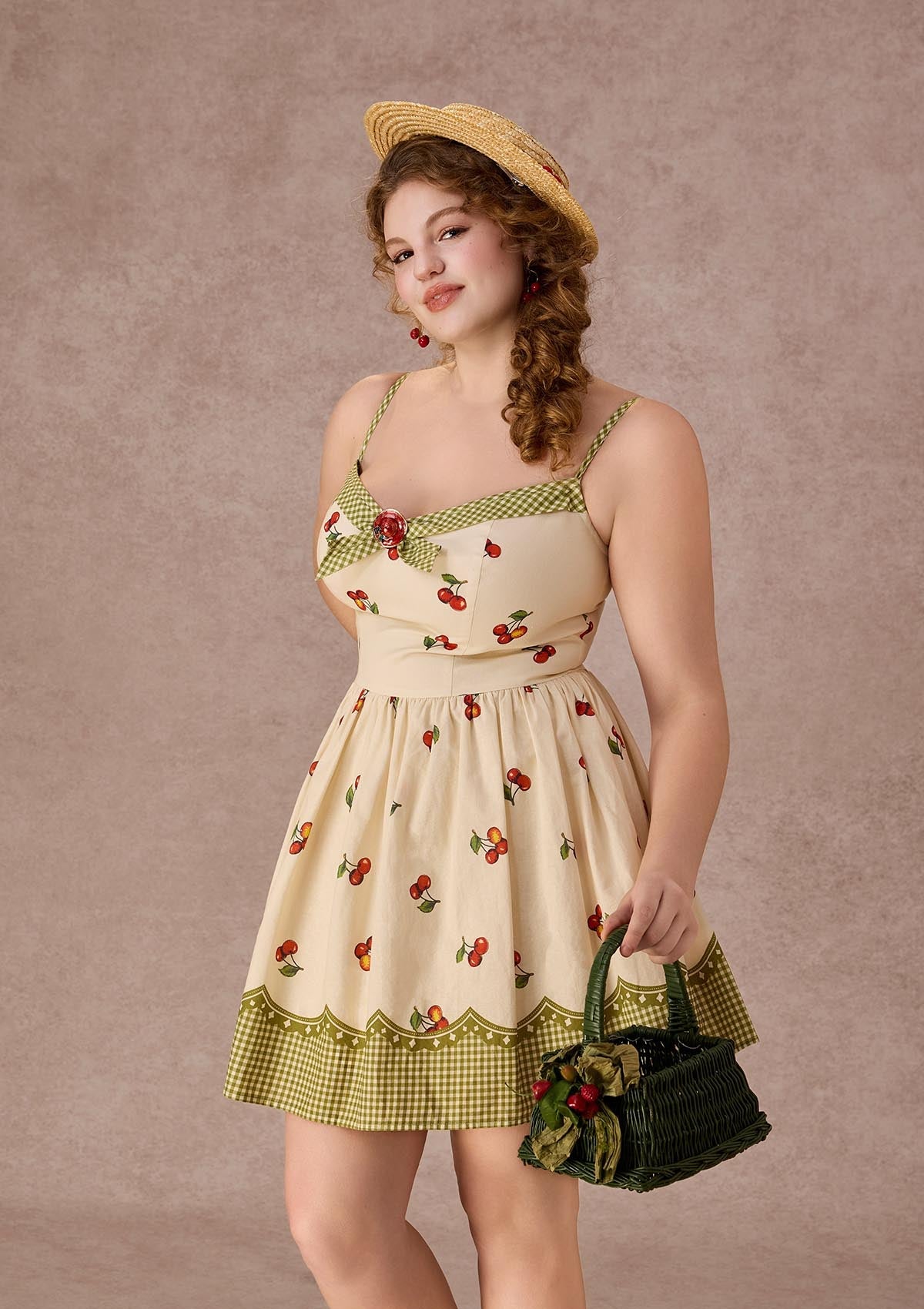 Curve&Plus Wild Cherry Dress(Short)