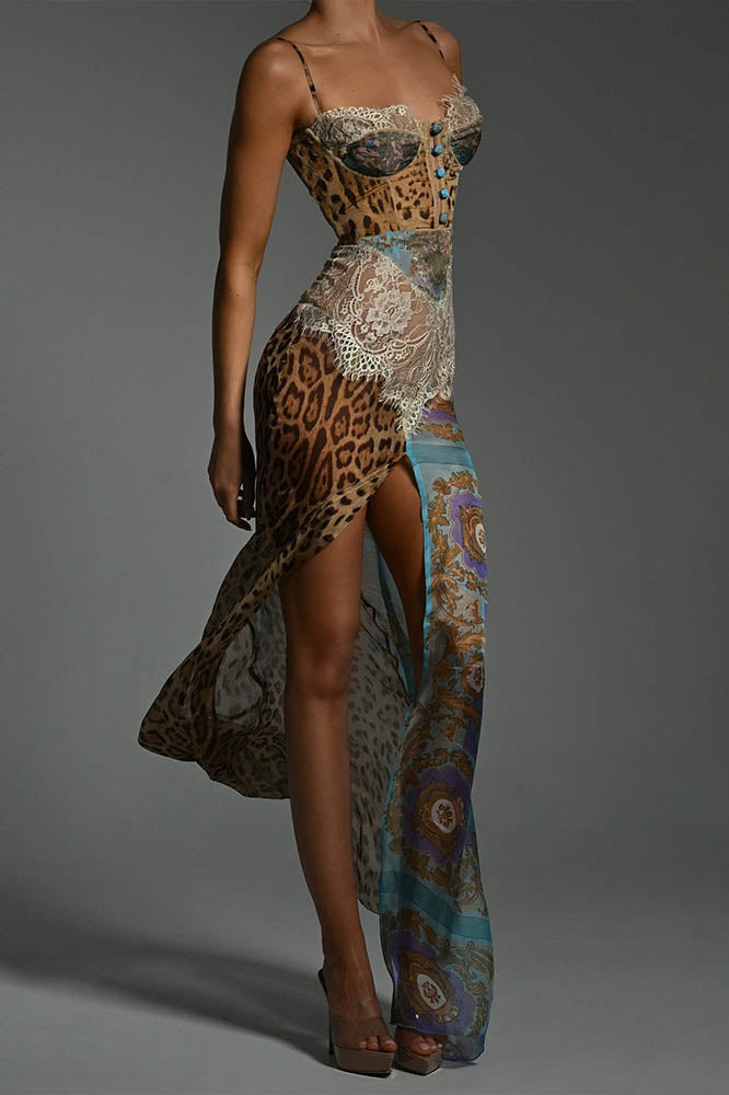 Whispers of the Wild ¨C Waist-Tied Maxi Dres