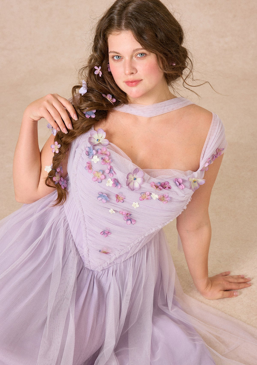 Curve&Plus Ode to Purple Iris Dress
