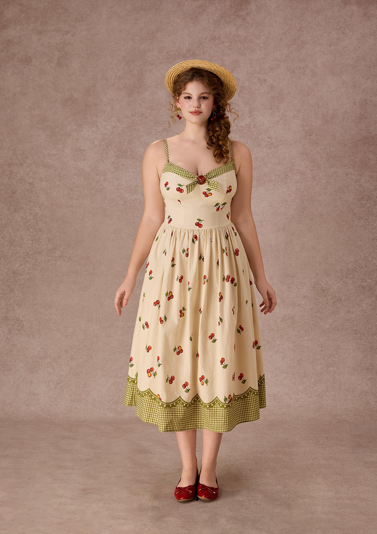 Curve&Plus Wild Cherry Dress(Long)