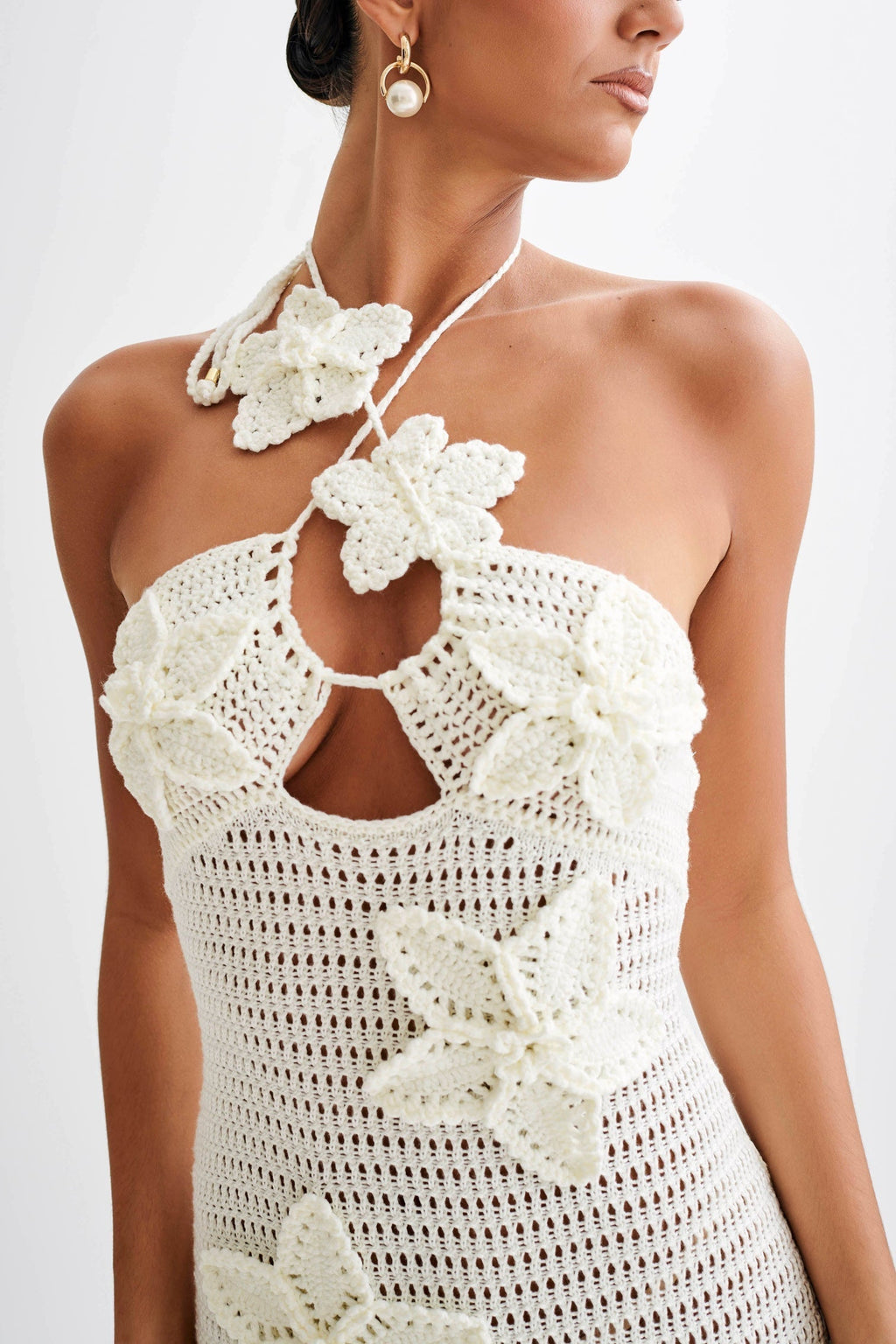 Beverly Floral Appliqu¨¦ Crochet Maxi Dress