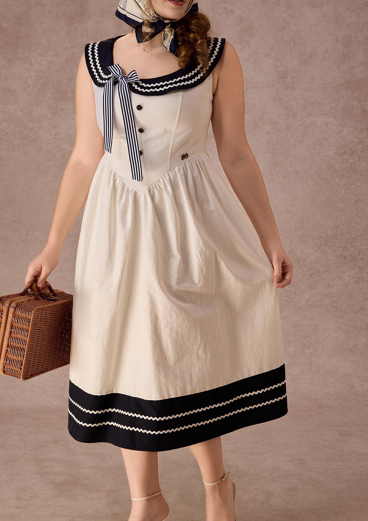 Curve&Plus Sailor Love Letter Dress(Navy)