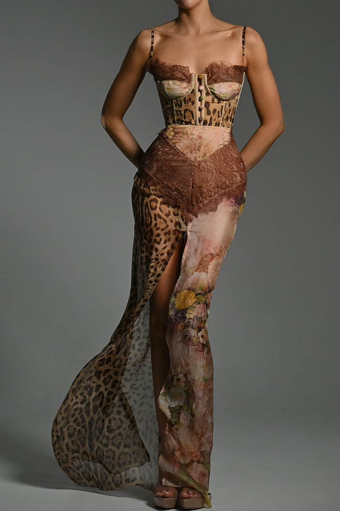 Whispers of the Wild ¨C Waist-Tied Maxi Dres