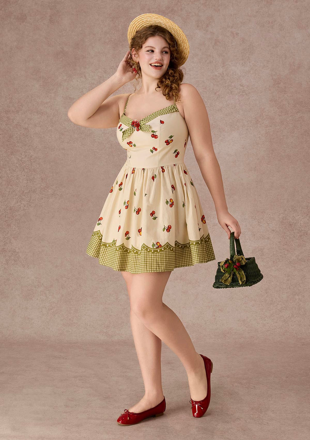 Curve&Plus Wild Cherry Dress(Short)