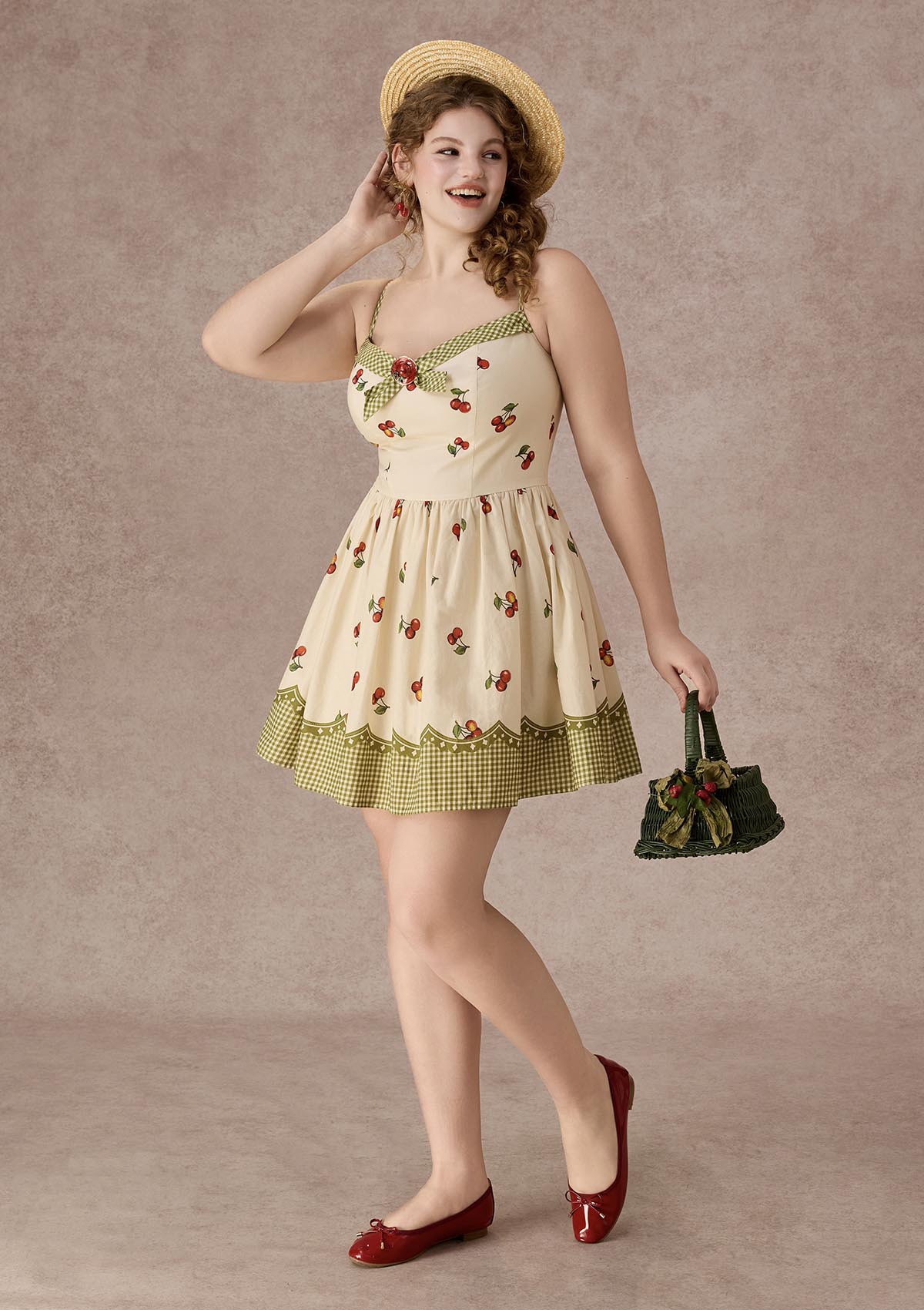 Curve&Plus Wild Cherry Dress(Short)