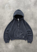 WATCH PEEKER ZIP-UP HOODIE - FADED BLACK