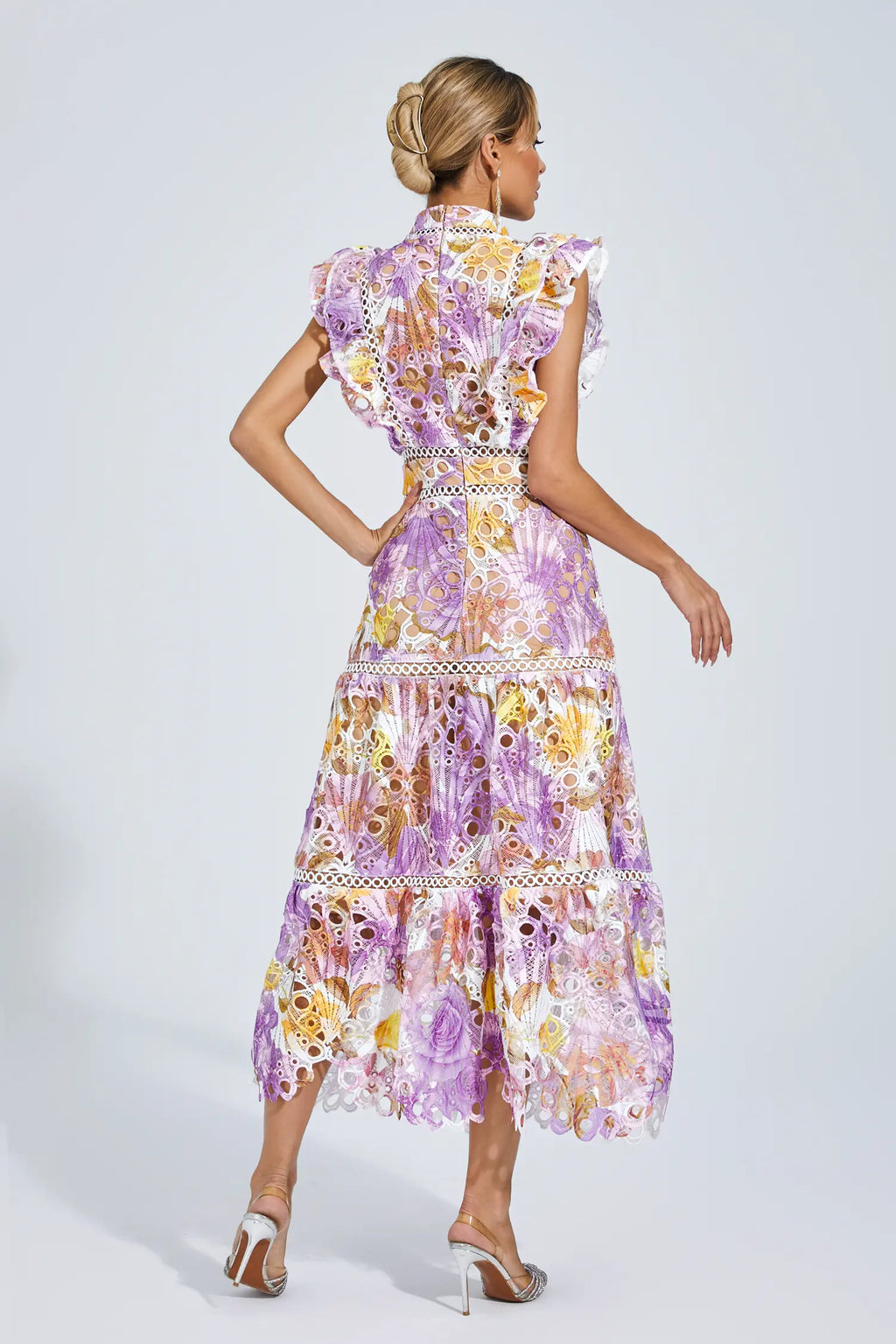 Ayleen Purple  Hollow Sleeveless Midi Dress